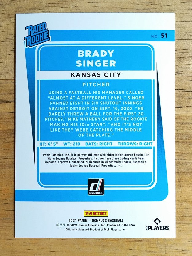 2021 Donruss #51 Brady Singer RR RC