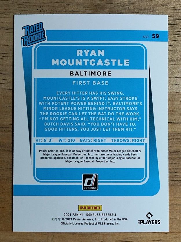 2021 Donruss #59 Ryan Mountcastle RR RC