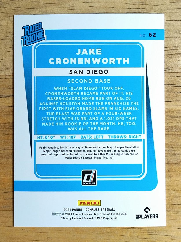 2021 Donruss #62 Jake Cronenworth RR RC