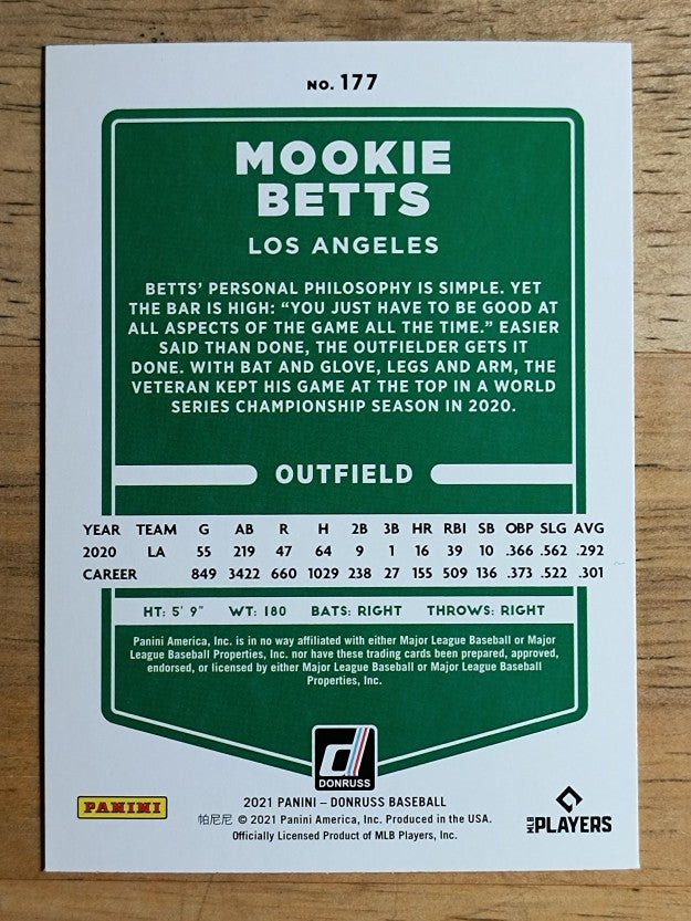 2021 Donruss #177 Mookie Betts