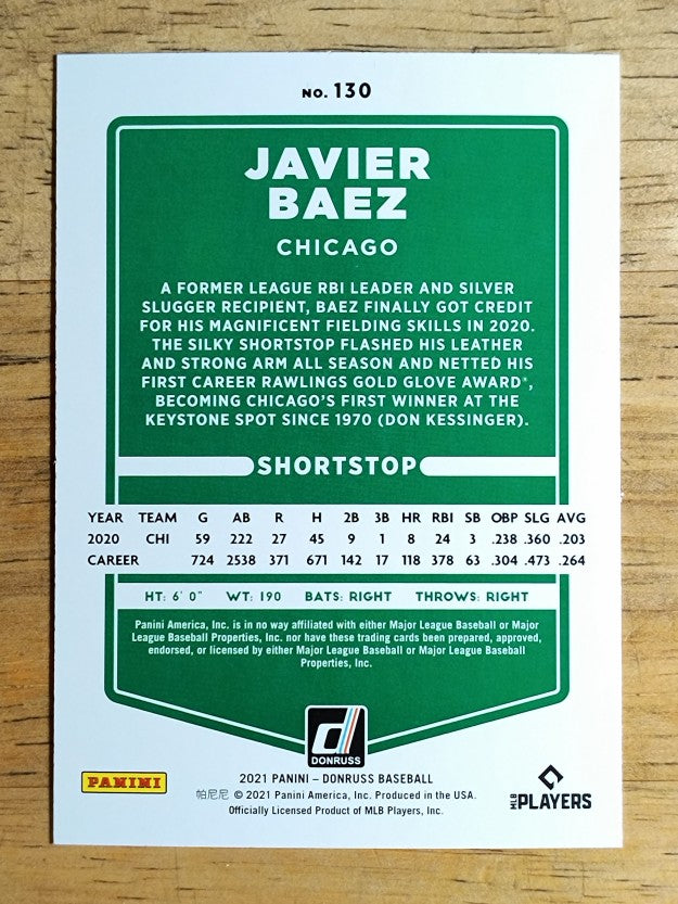 2021 Donruss #130 Javier Baez