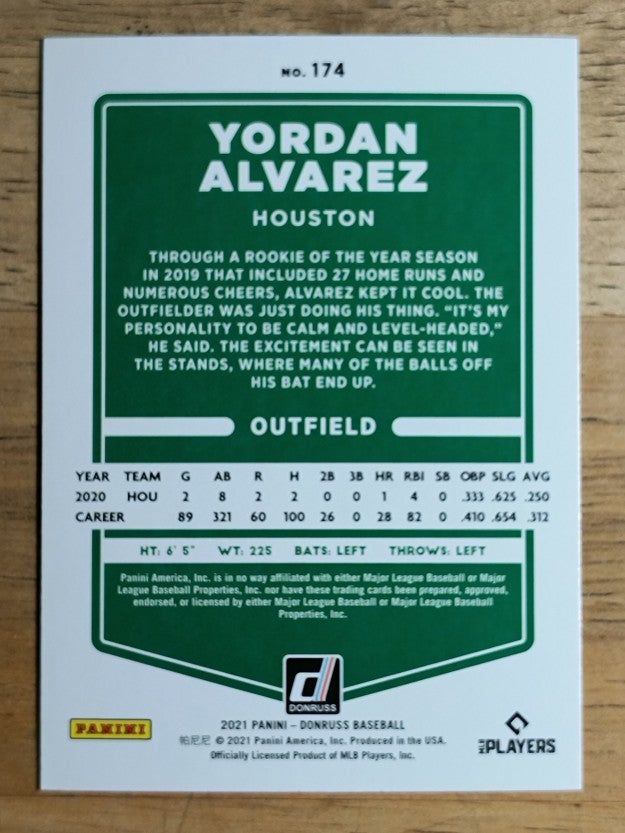 2021 Donruss #174 Yordan Alvarez