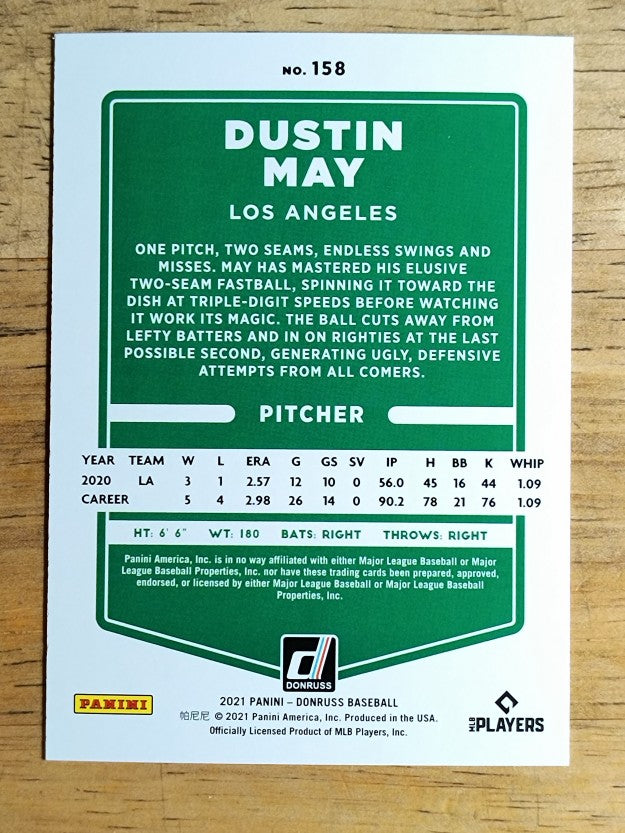2021 Donruss #158 Dustin May