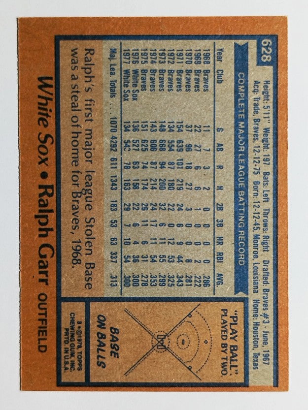 1978 Topps #628 Ralph Garr (EXMT)