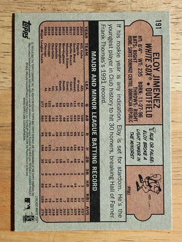 2021 Topps Heritage #191 Eloy Jimenez