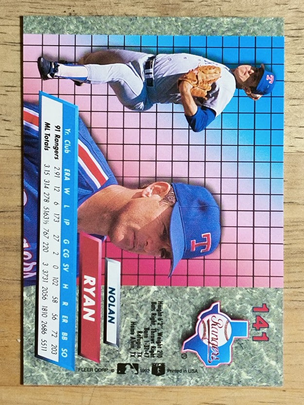 1992 Ultra #141 Nolan Ryan