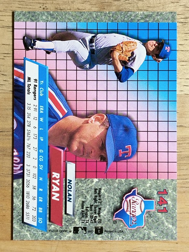 1992 Ultra #141 Nolan Ryan