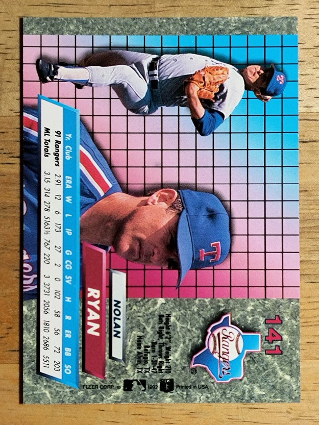 1992 Ultra #141 Nolan Ryan