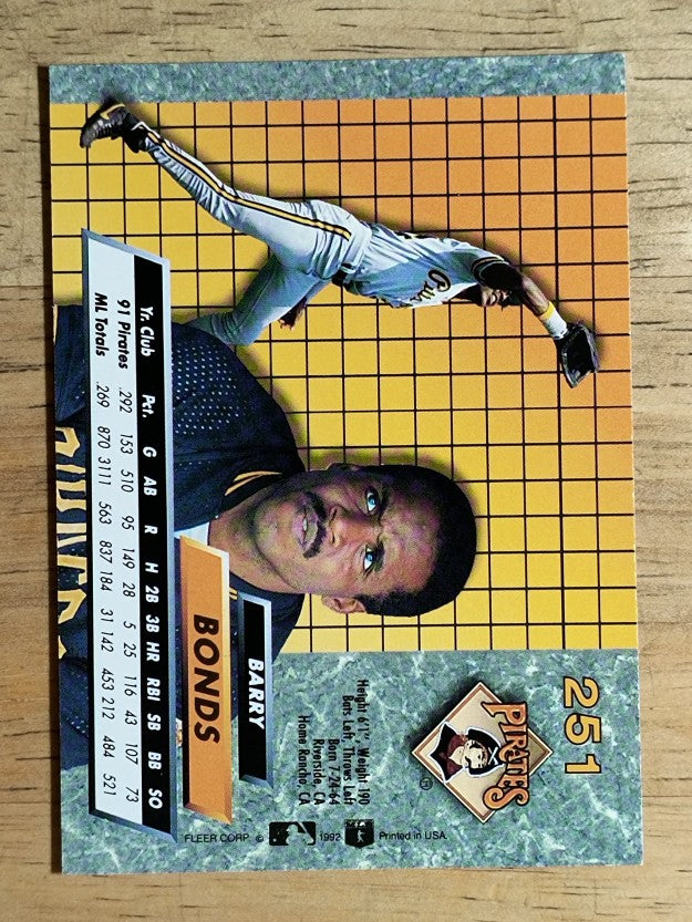 1992 Ultra #251 Barry Bonds