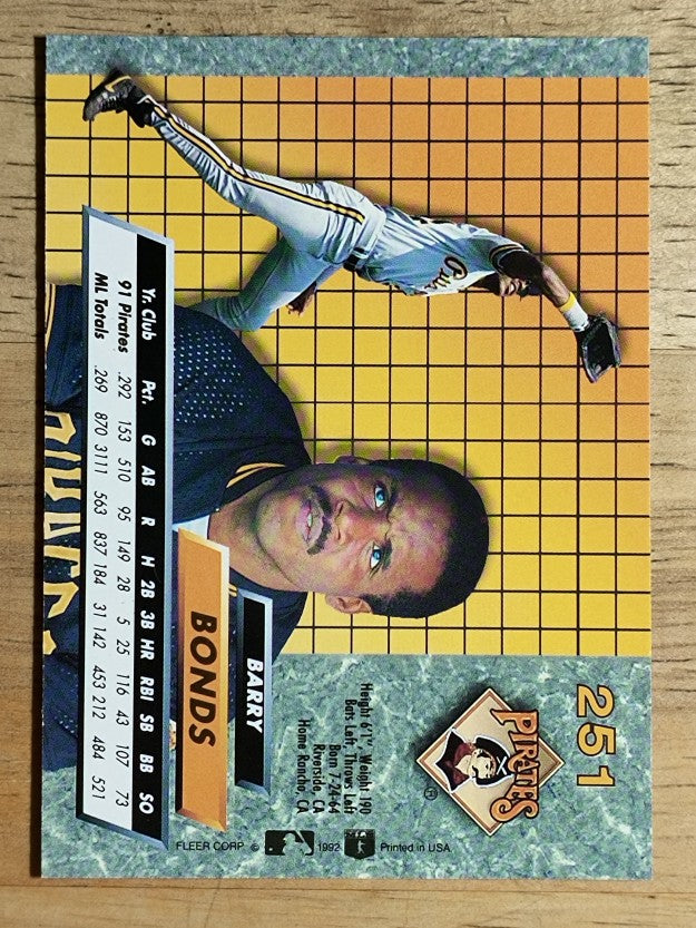 1992 Ultra #251 Barry Bonds
