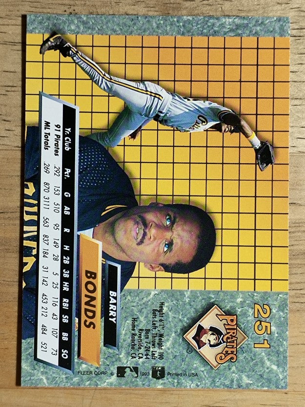 1992 Ultra #251 Barry Bonds