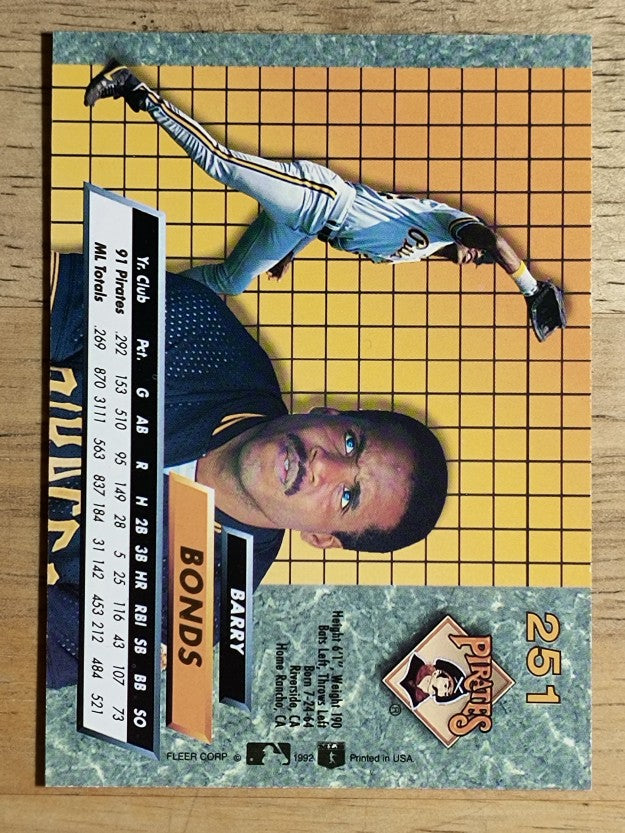 1992 Ultra #251 Barry Bonds