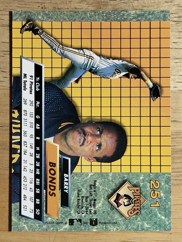 1992 Ultra #251 Barry Bonds