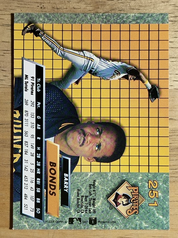 1992 Ultra #251 Barry Bonds
