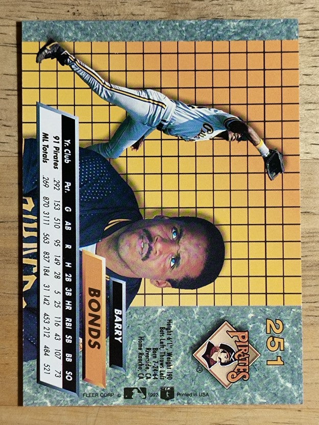1992 Ultra #251 Barry Bonds
