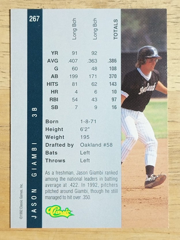1992 Classic Four Sport #267 Jason Giambi