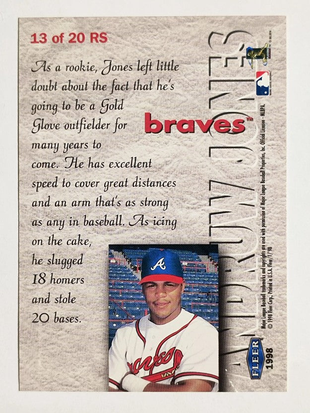 1998 Fleer Tradition Rookie Sensations #13 Andruw Jones