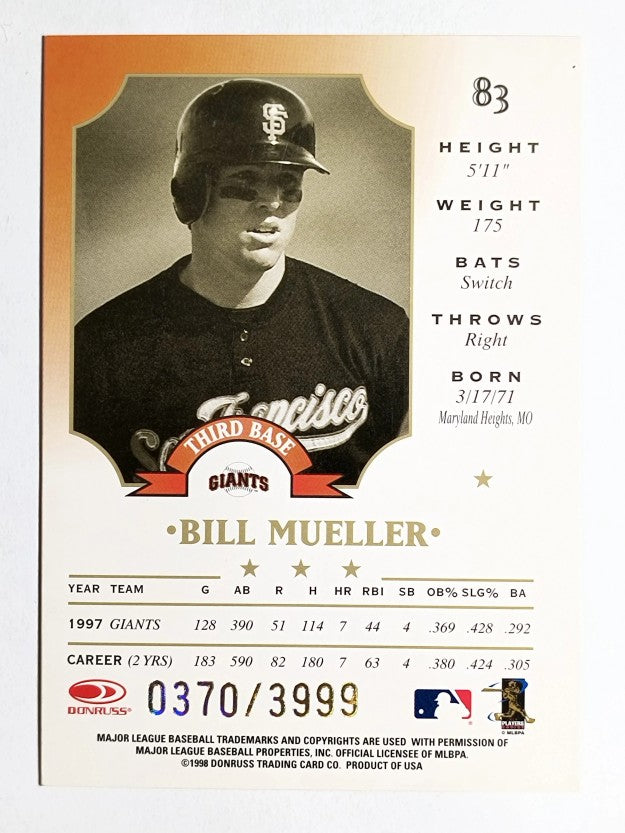 1998 Leaf Fractal Foundations #83 Bill Mueller