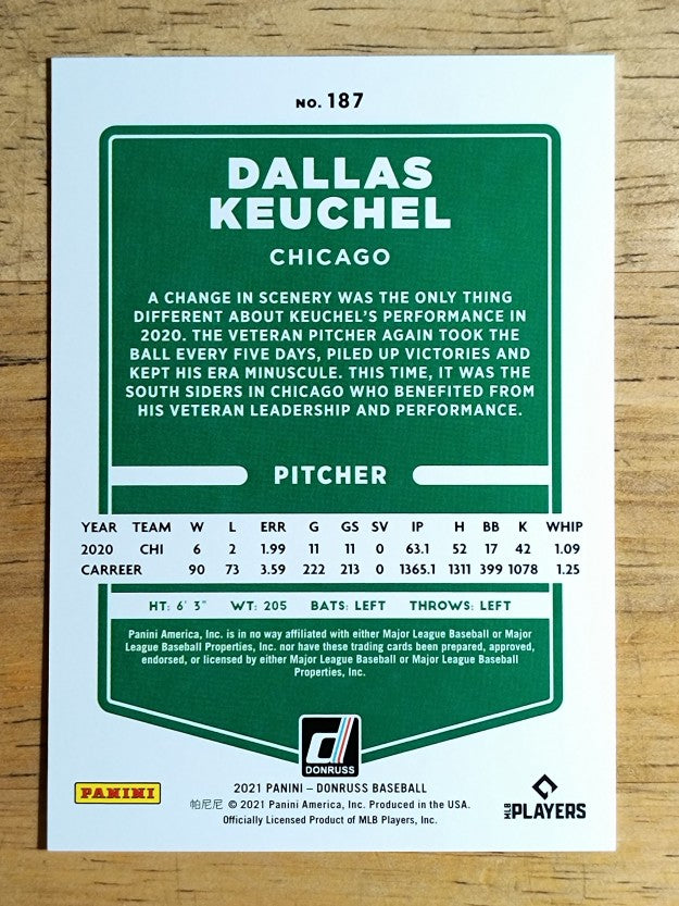 2021 Donruss #187 Dallas Keuchel