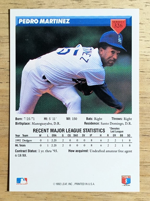 1993 Donruss #326 Pedro Martinez