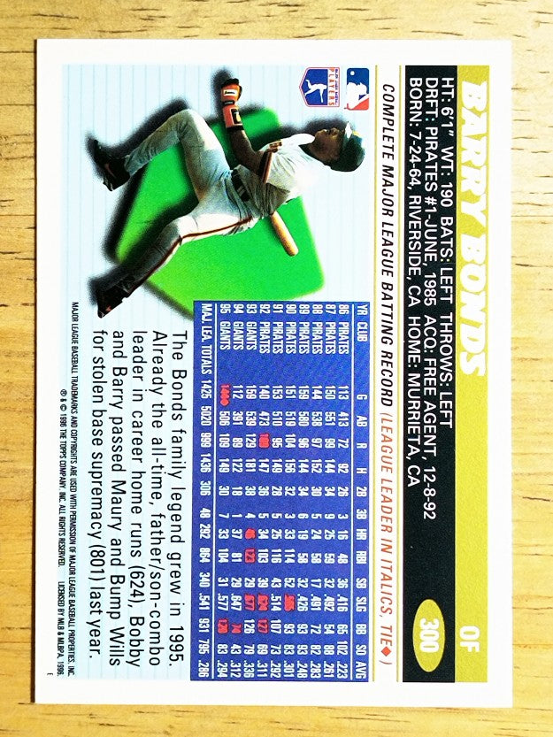 1996 Topps #300 Barry Bonds