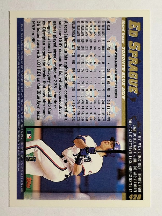 1998 Topps Minted in Cooperstown #428 Ed Sprague