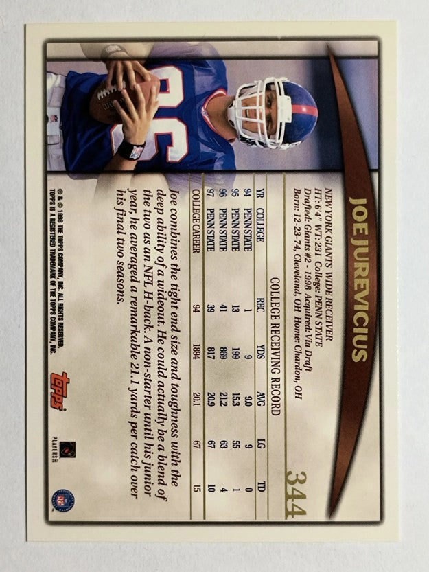 1998 Topps #344 Joe Jurevicius RC