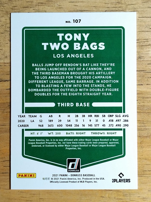 2021 Donruss Variations #107 Anthony Rendon