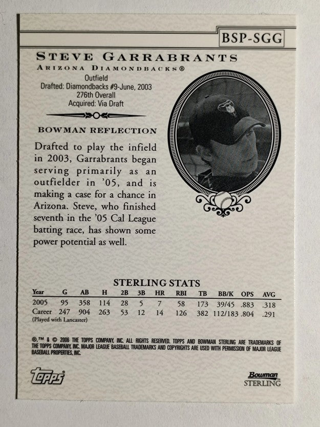 2006 Bowman Sterling Prospects #SGG Steve Garrabrants
