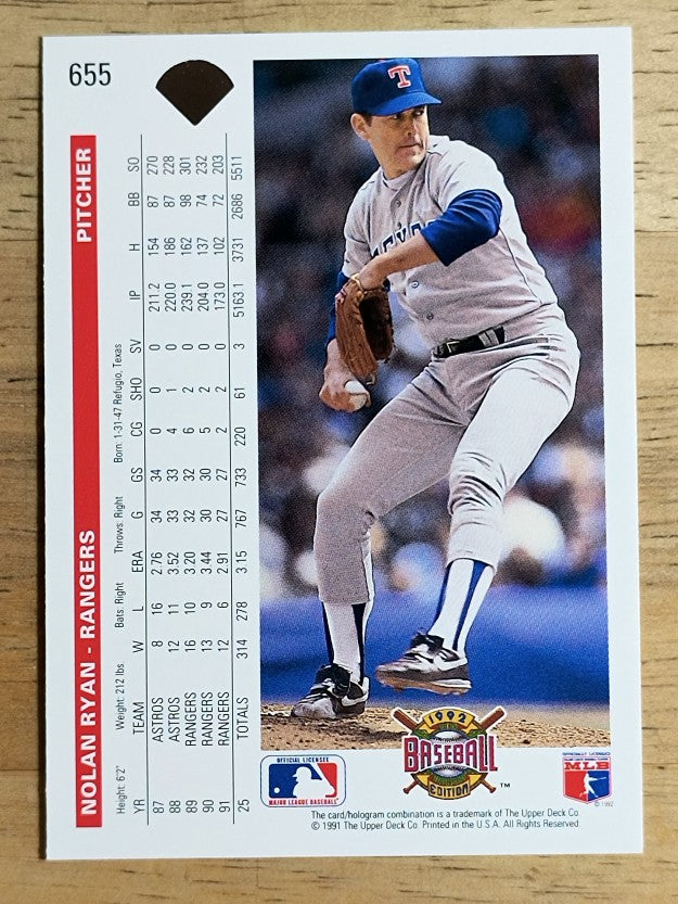 1992 Upper Deck #655 Nolan Ryan