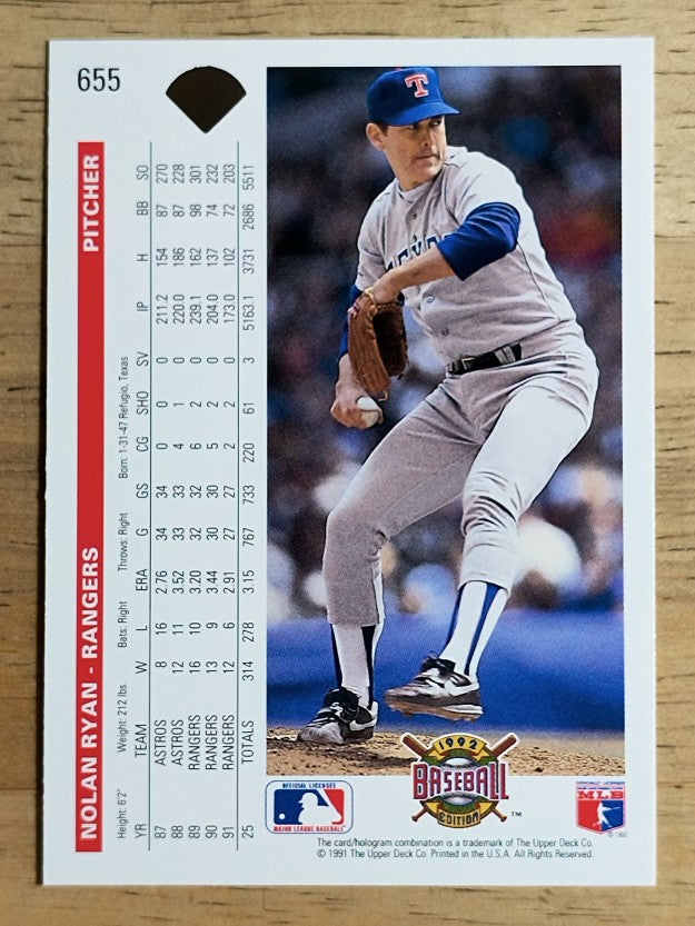 1992 Upper Deck #655 Nolan Ryan