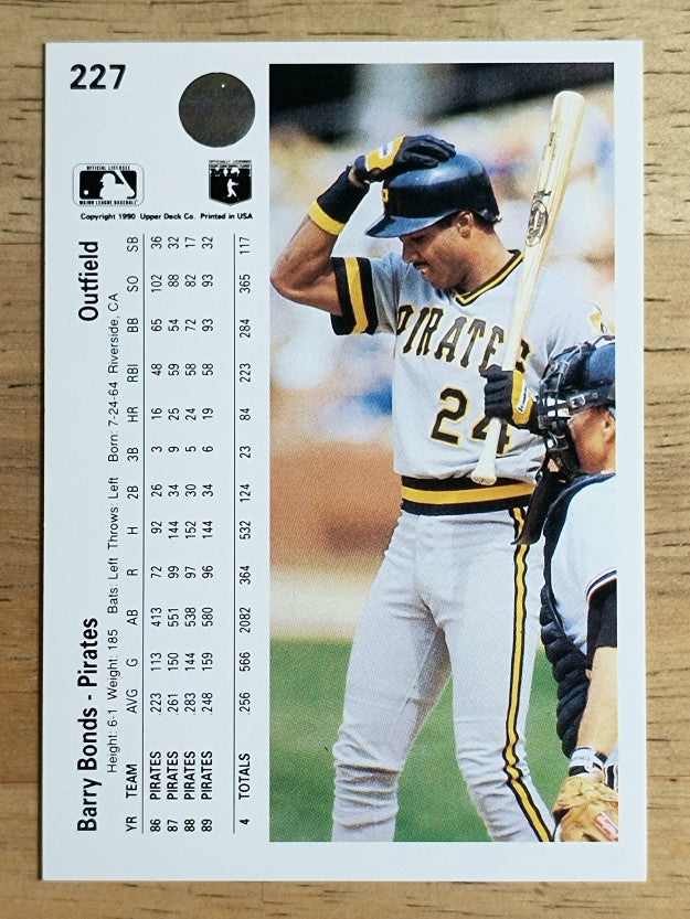 1990 Upper Deck #227 Barry Bonds