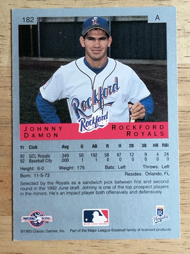 1993 Classic/Best #182 Johnny Damon (NM)
