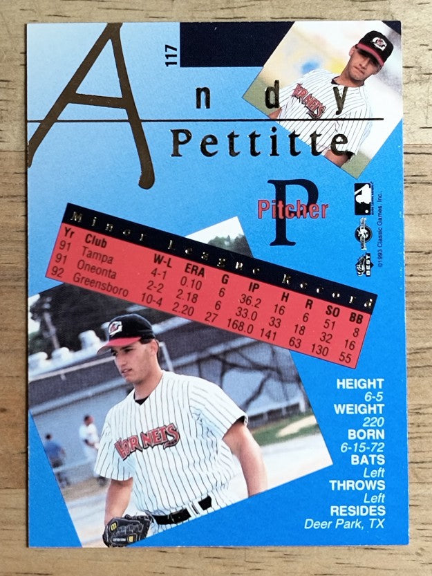 1993 Classic/Best Gold #117 Andy Pettitte