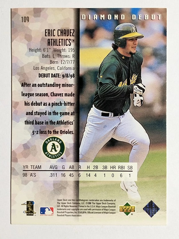 1999 Black Diamond #109 Eric Chavez DD