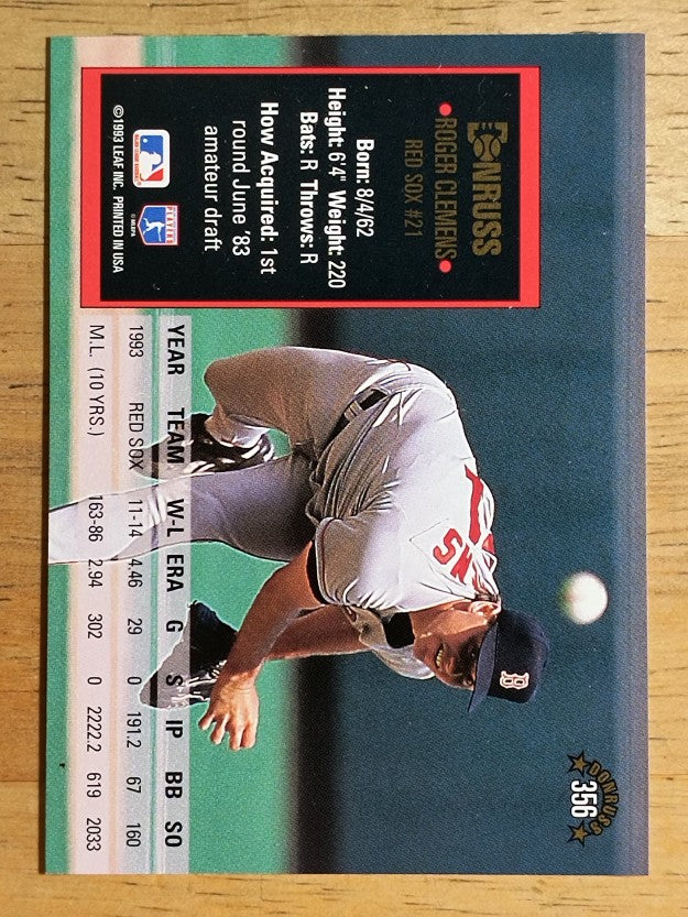 1994 Donruss #356 Roger Clemens