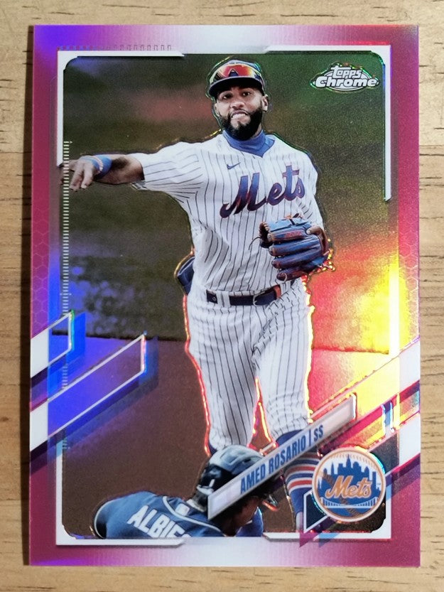 2021 Topps Chrome Magenta Refractors #190 Amed Rosario
