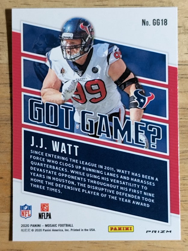 2020 Panini Mosaic Got Game Mosaic #18 J.J. Watt