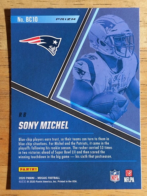 2020 Panini Mosaic Blue Chips Mosaic #10 Sony Michel