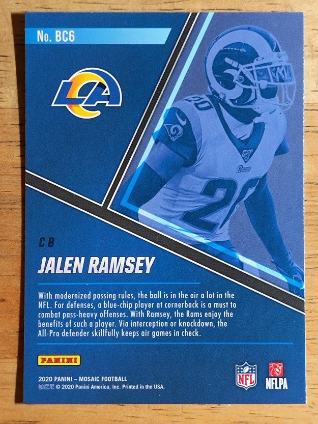2020 Panini Mosaic Blue Chips #6 Jalen Ramsey