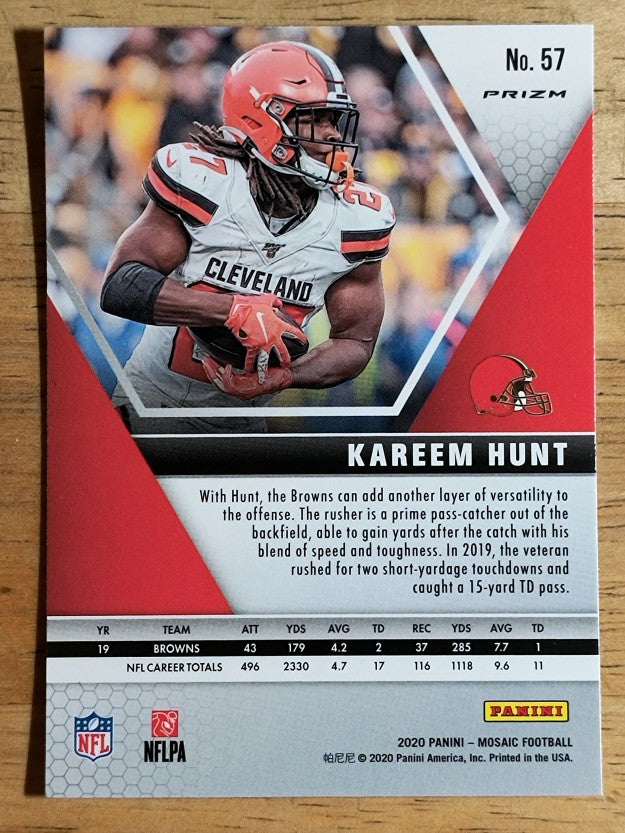 2020 Panini Mosaic Silver #57 Kareem Hunt