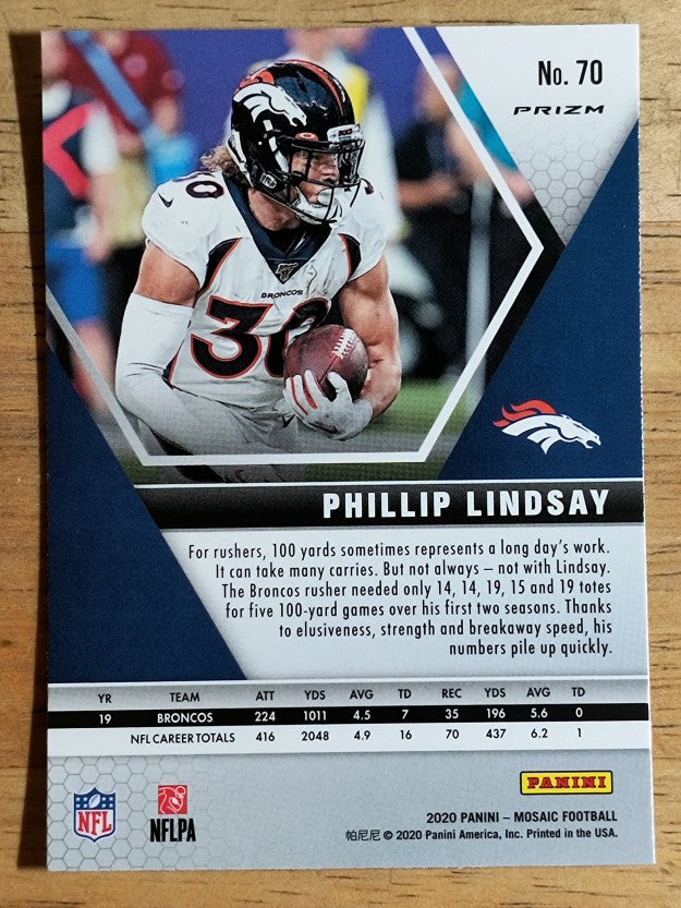2020 Panini Mosaic Silver #70 Phillip Lindsay