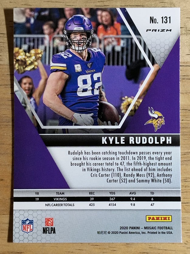 2020 Panini Mosaic Silver #131 Kyle Rudolph