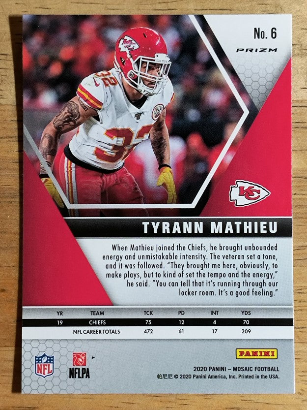 2020 Panini Mosaic Silver #6 Tyrann Mathieu