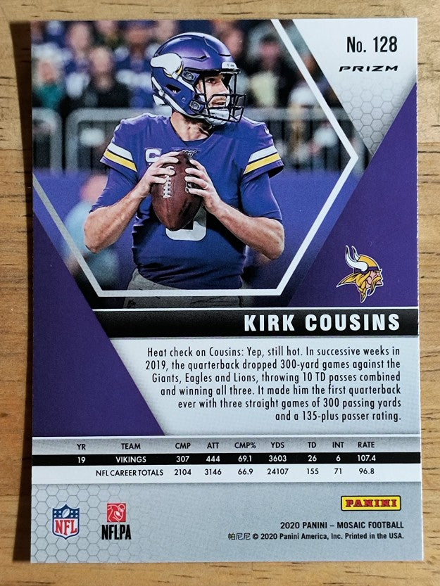 2020 Panini Mosaic Silver #128 Kirk Cousins