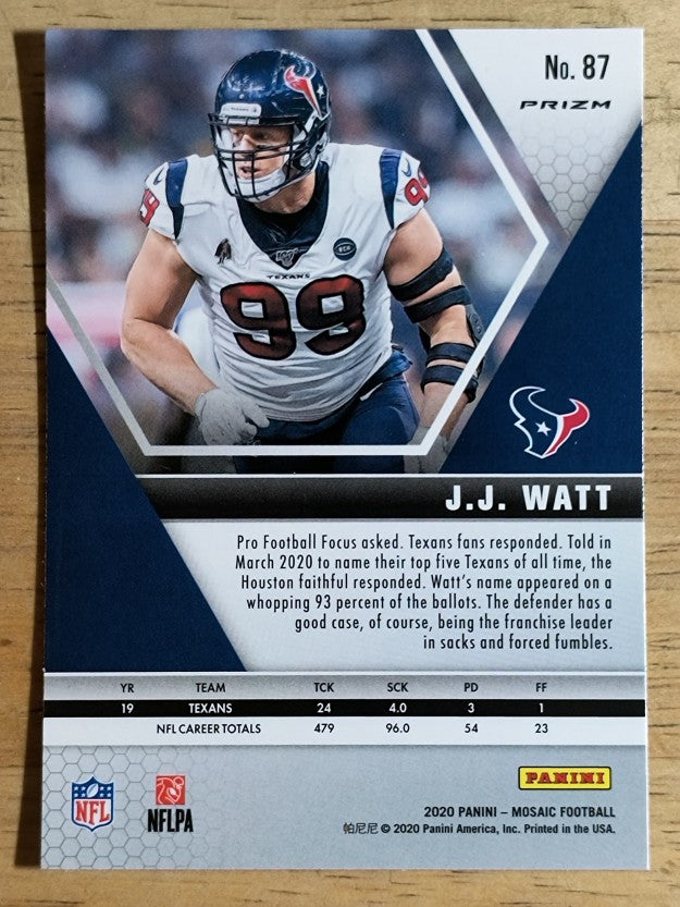 2020 Panini Mosaic Silver #87 J.J. Watt