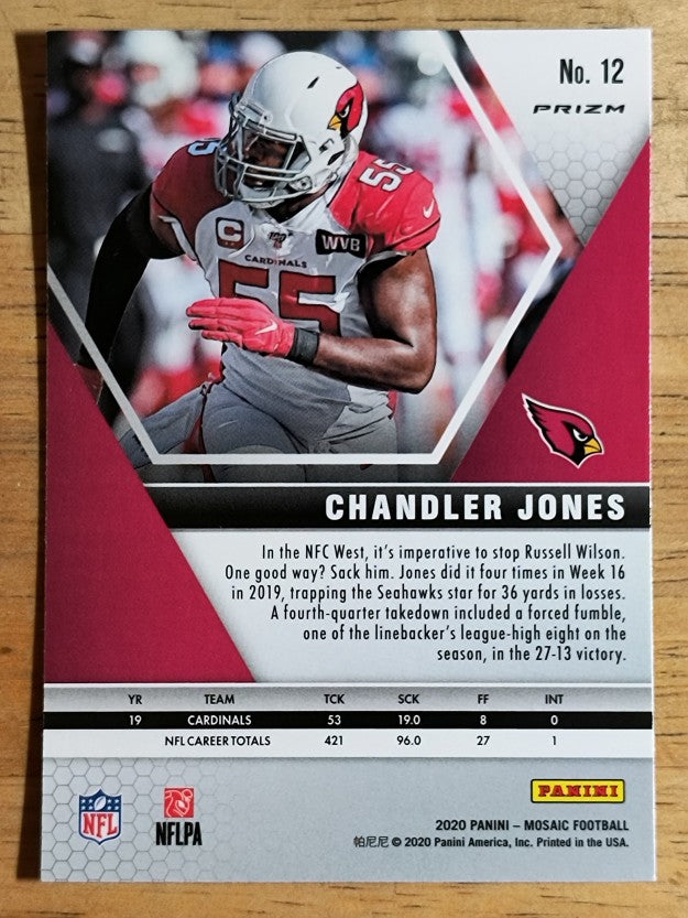 2020 Panini Mosaic Mosaic Reactive Blue #12 Chandler Jones