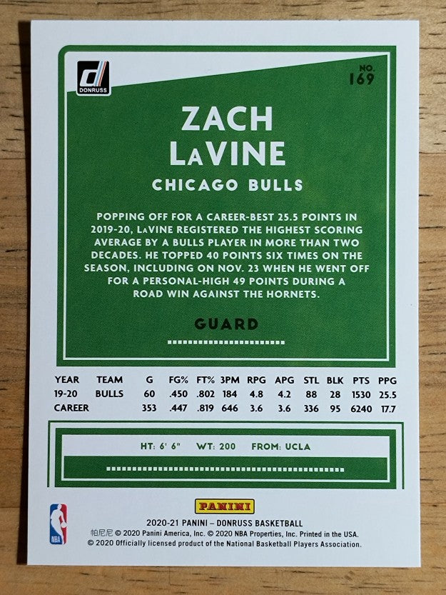 2020-21 Donruss #169 Zach LaVine
