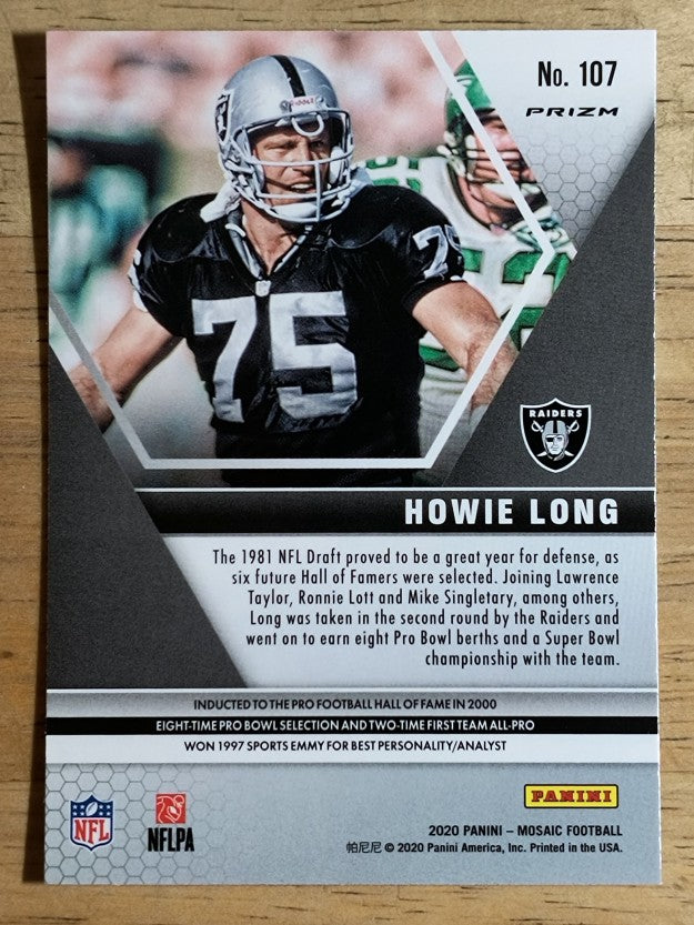 2020 Panini Mosaic Mosaic Reactive Blue #107 Howie Long