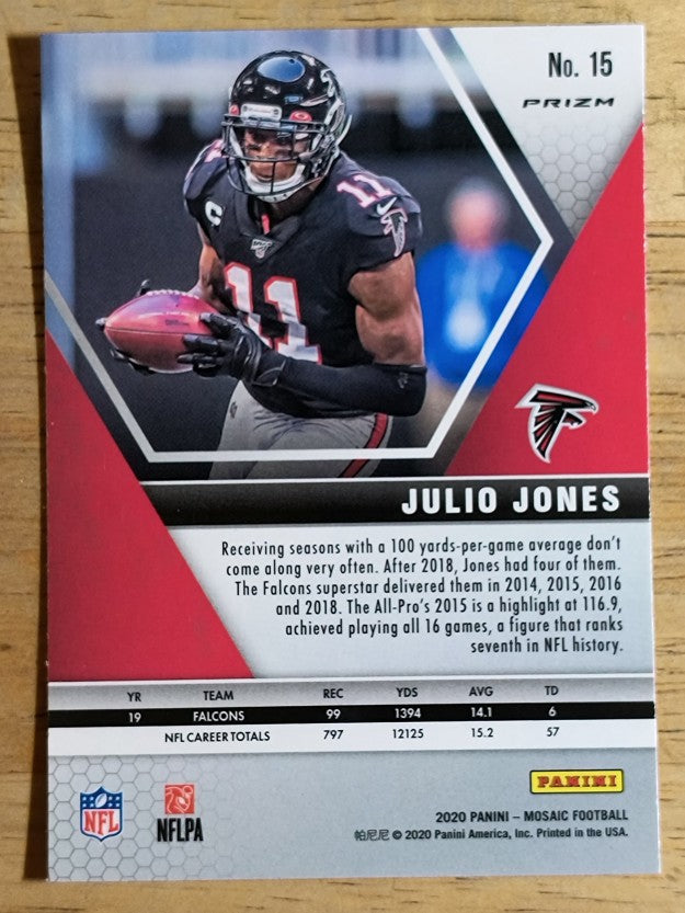 2020 Panini Mosaic Mosaic Reactive Blue #15 Julio Jones